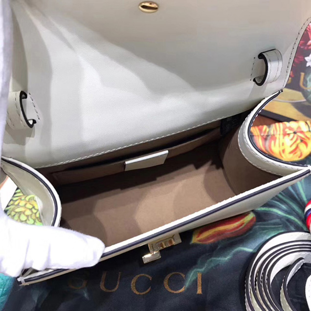 Gucci Sylvie Leather Mini Bag 470270 White