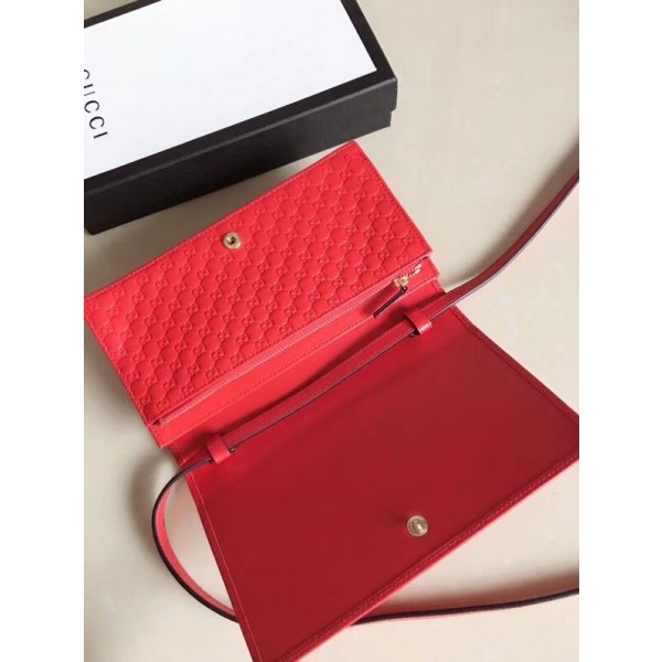 Gucci GG Signature Crossbody Bag 466507 Red 2018