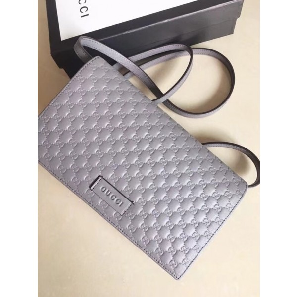 Gucci GG Signature Crossbody Bag 466507 Grey 2018