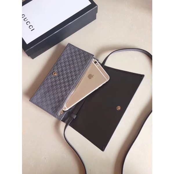 Gucci GG Signature Crossbody Bag 466507 Grey 2018