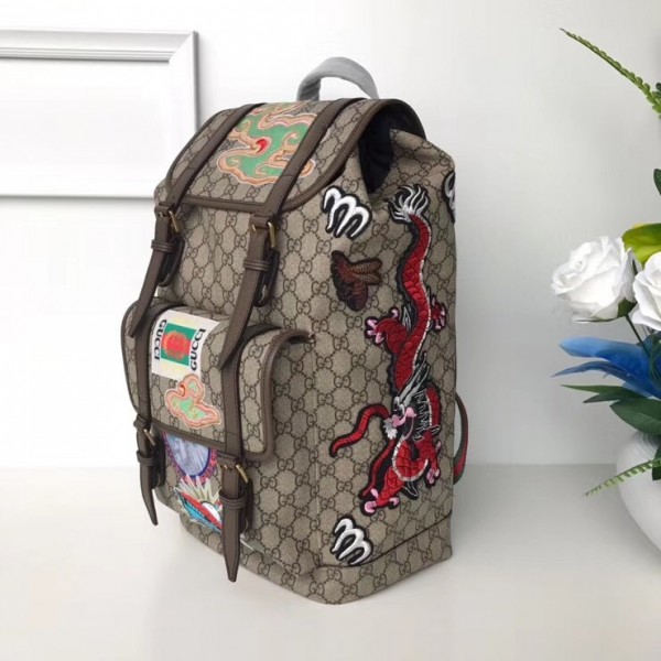 Gucci Soft GG Supreme Embroidered Backpack 473869 2018
