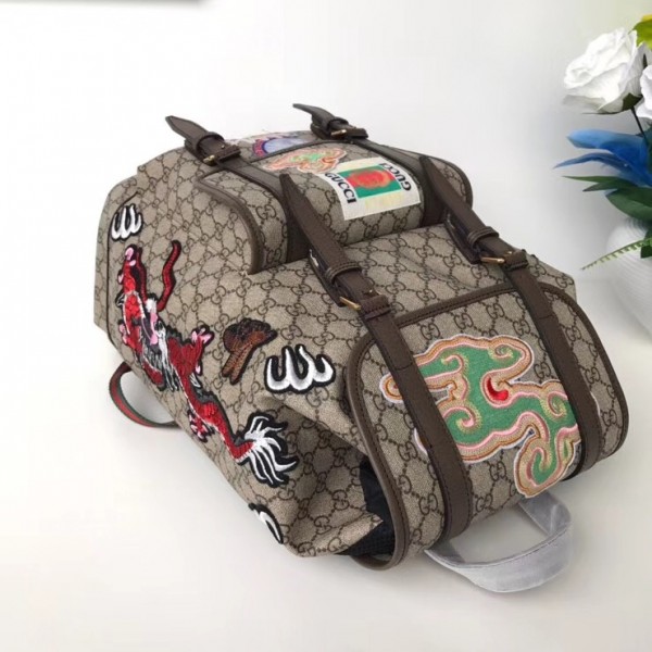 Gucci Soft GG Supreme Embroidered Backpack 473869 2018