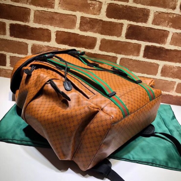 Gucci Gucci-Dapper Dan Backpack 536413 Light Brown GG Leather 2018