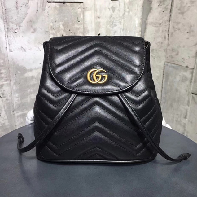 Gucci GG Marmont Matelasse Backpack 528129 Black 2018