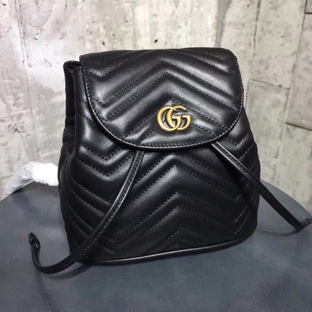 Gucci GG Marmont Matelasse Backpack 528129 Black 2018