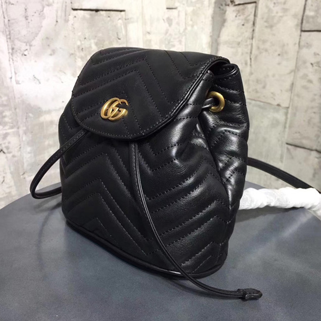 Gucci GG Marmont Matelasse Backpack 528129 Black 2018