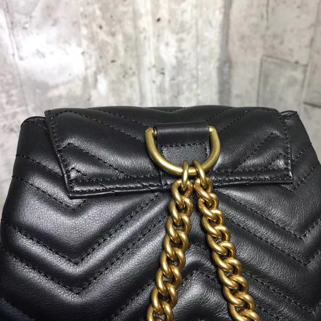 Gucci GG Marmont Matelasse Backpack 528129 Black 2018