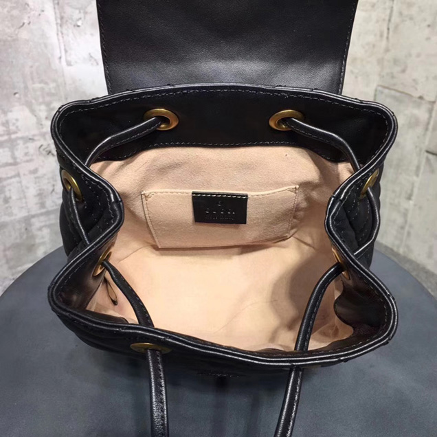 Gucci GG Marmont Matelasse Backpack 528129 Black 2018