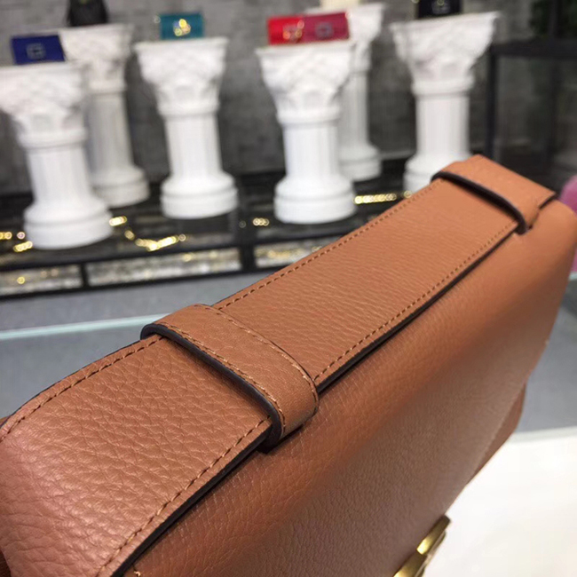 Gucci GG Marmont Leather Shoulder Bags 401173 Brown