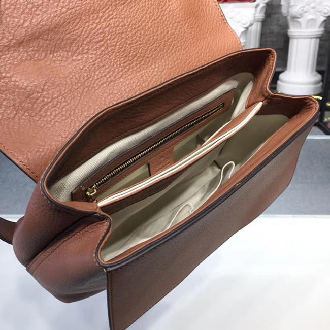Gucci GG Marmont Leather Shoulder Bags 401173 Brown