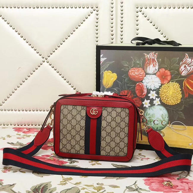 Gucci Ophidia Small GG Shoulder Bag 550622 Red