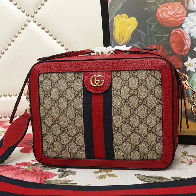Gucci Ophidia Small GG Shoulder Bag 550622 Red