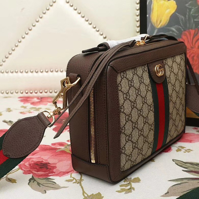 Gucci Ophidia Small GG Shoulder Bag 550622 Brown
