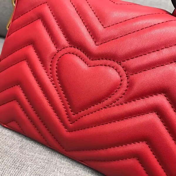 Gucci GG Marmont Mini Top Handle Bag 547260 Red 2018
