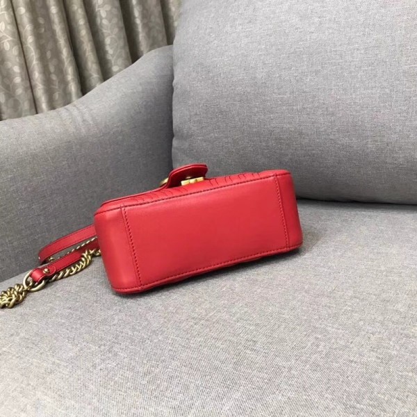Gucci GG Marmont Mini Top Handle Bag 547260 Red 2018