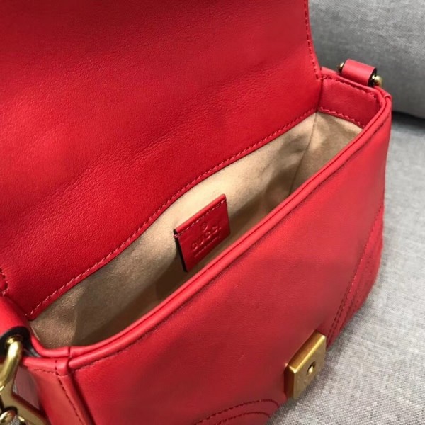 Gucci GG Marmont Mini Top Handle Bag 547260 Red 2018