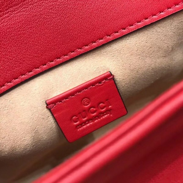 Gucci GG Marmont Mini Top Handle Bag 547260 Red 2018