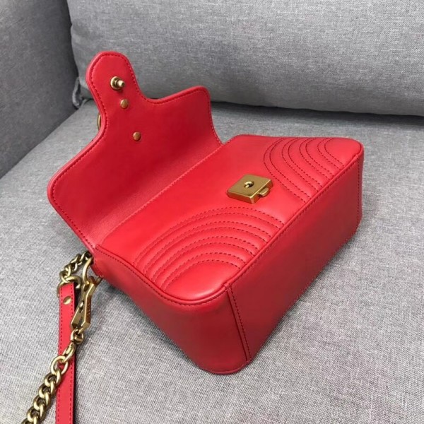 Gucci GG Marmont Mini Top Handle Bag 547260 Red 2018