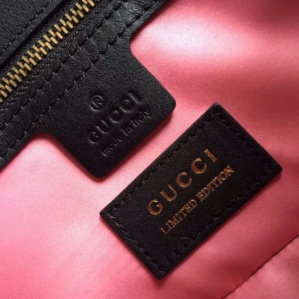 Gucci GG Marmont Velvet Small Shoulder Bag With Crystals 443497 Black 2018 Collection