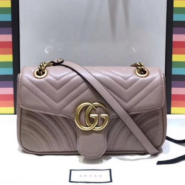 Gucci GG Marmont Matelassé Small Shoulder Bag 443497 Nude 2018 Collection