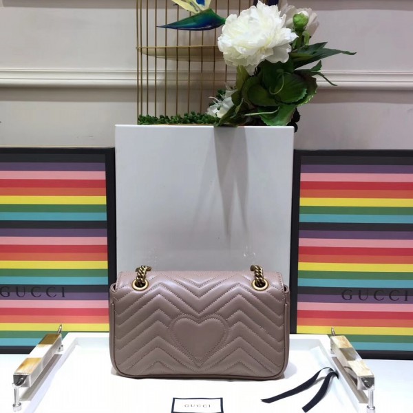 Gucci GG Marmont Matelassé Small Shoulder Bag 443497 Nude 2018 Collection