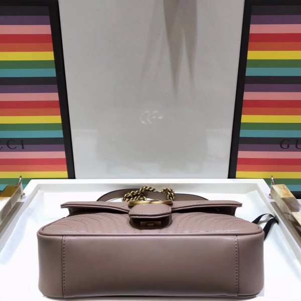 Gucci GG Marmont Matelassé Small Shoulder Bag 443497 Nude 2018 Collection