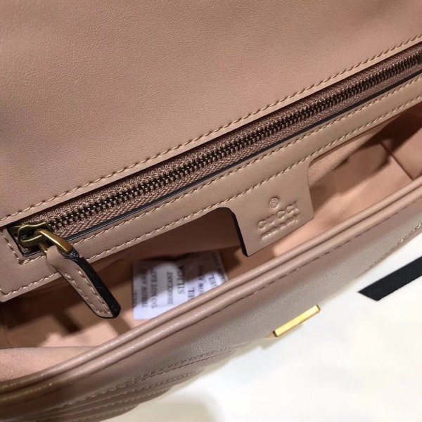 Gucci GG Marmont Matelassé Small Shoulder Bag 443497 Nude 2018 Collection