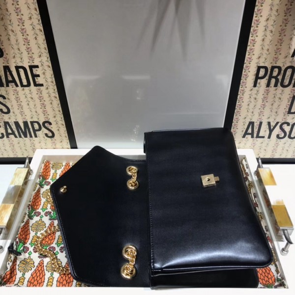 Gucci Rajah Leather Medium Shoulder Bag 537241 Black 2018 Collection