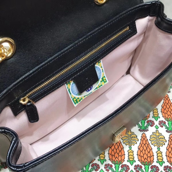 Gucci Rajah Leather Medium Shoulder Bag 537241 Black 2018 Collection
