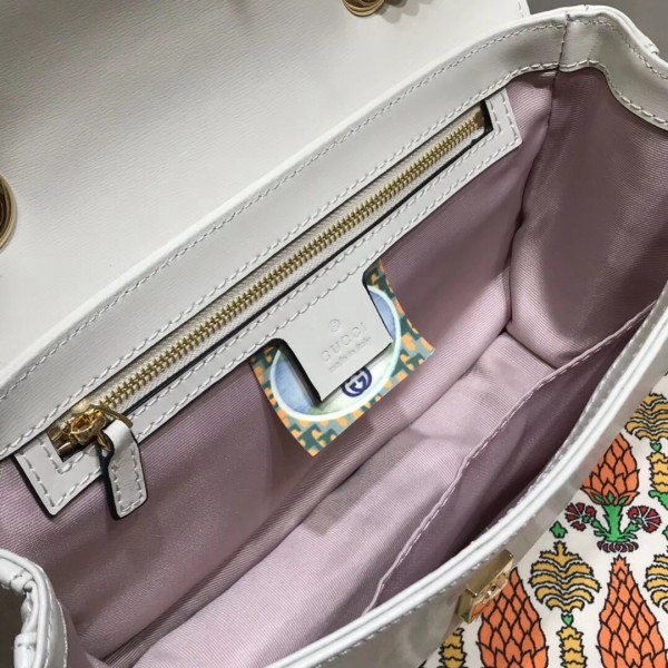 Gucci Rajah Leather Medium Shoulder Bag 537241 White 2018 Collection