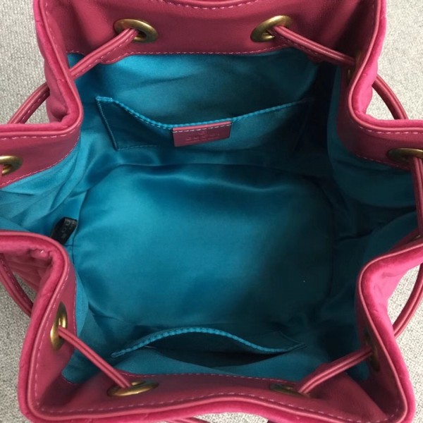 Gucci GG Marmont Quilted Velvet Bucket Bag 525081 Rosy 2018 Collection