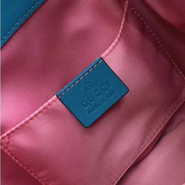 Gucci GG Marmont Quilted Velvet Bucket Bag 525081 Blue 2018 Collection