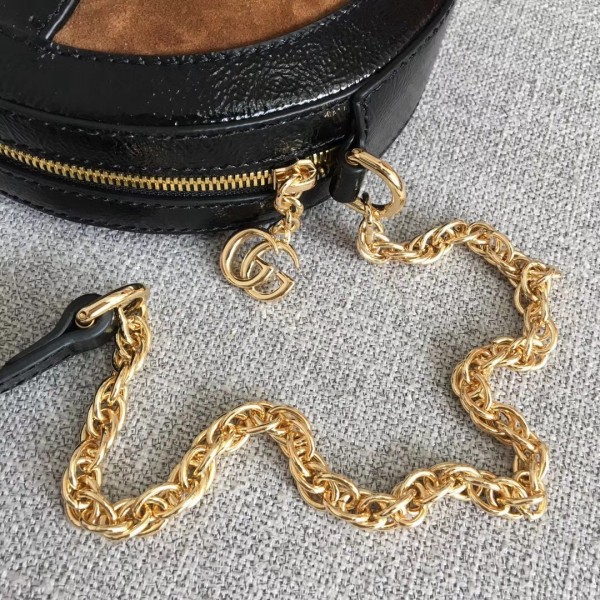 Gucci Suede Ophidia Mini Round Shoulder Bag 550618 Brown 2018 Collection