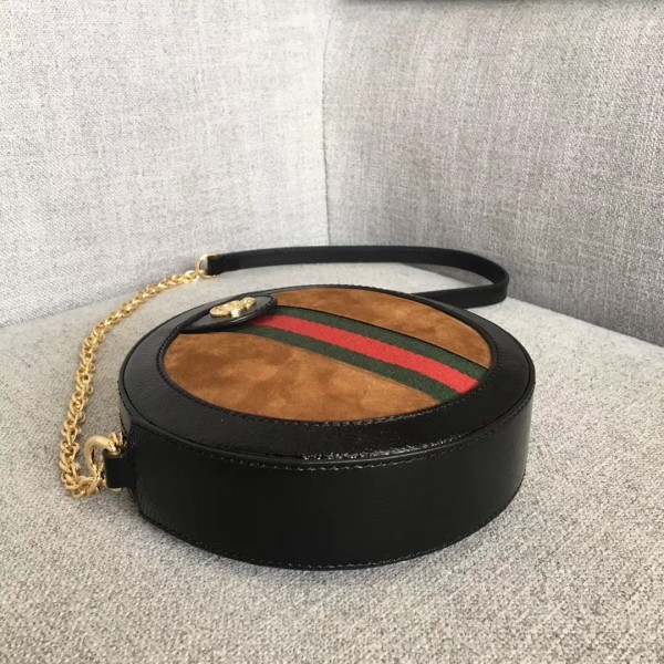 Gucci Suede Ophidia Mini Round Shoulder Bag 550618 Brown 2018 Collection