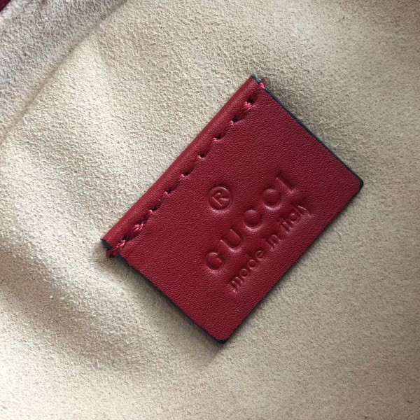 Gucci Suede Ophidia Mini Round Shoulder Bag 550618 Deep Blue/Red 2018 Collection