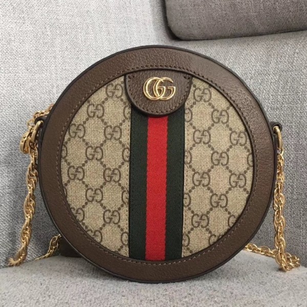 Gucci GG Supreme Canvas Ophidia Mini Round Shoulder Bag 550618 2018 Collection