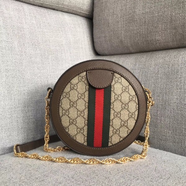 Gucci GG Supreme Canvas Ophidia Mini Round Shoulder Bag 550618 2018 Collection