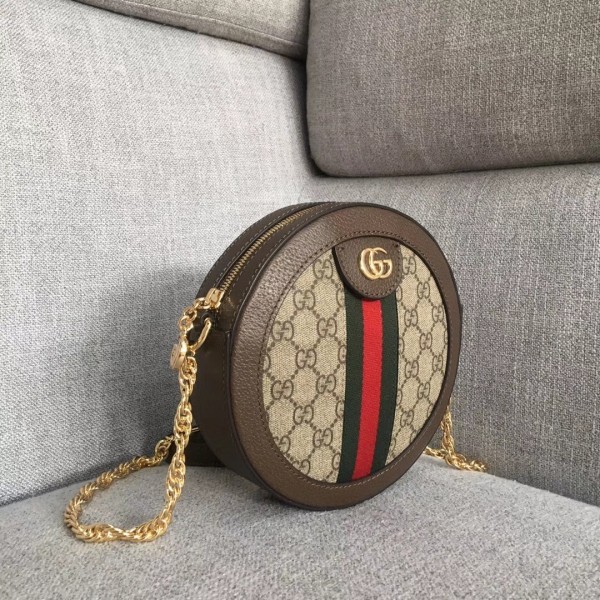 Gucci GG Supreme Canvas Ophidia Mini Round Shoulder Bag 550618 2018 Collection