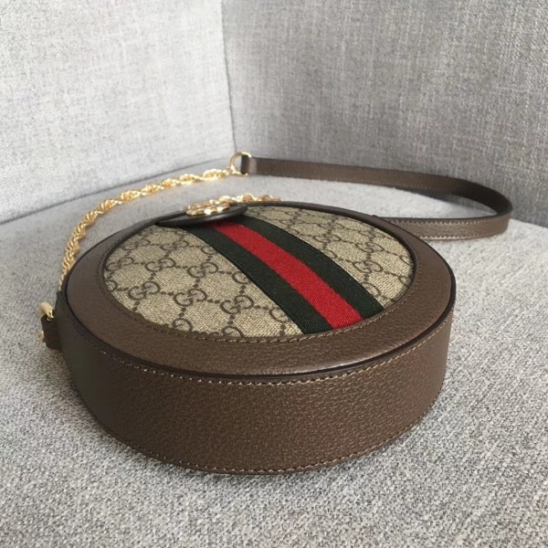 Gucci GG Supreme Canvas Ophidia Mini Round Shoulder Bag 550618 2018 Collection