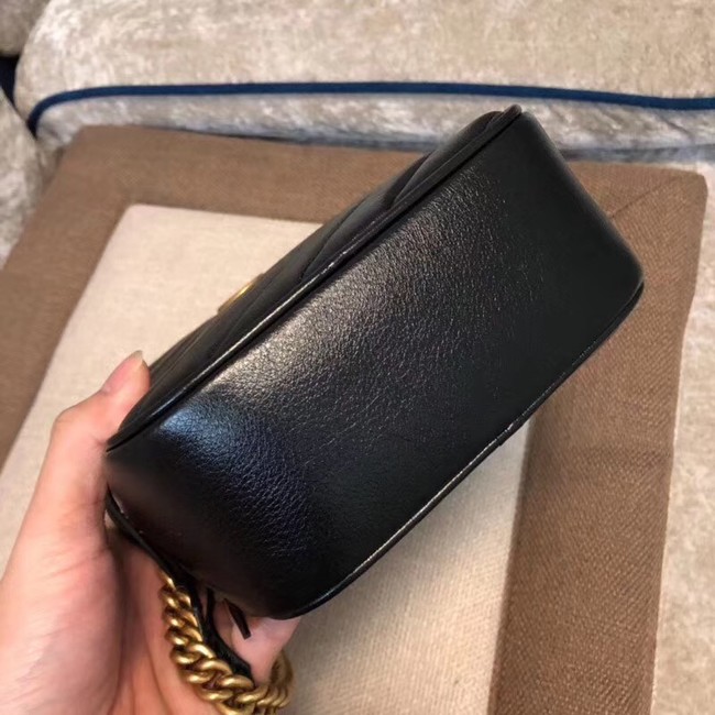 Gucci GG Marmont mini shoulder bag 550155 BLACK 