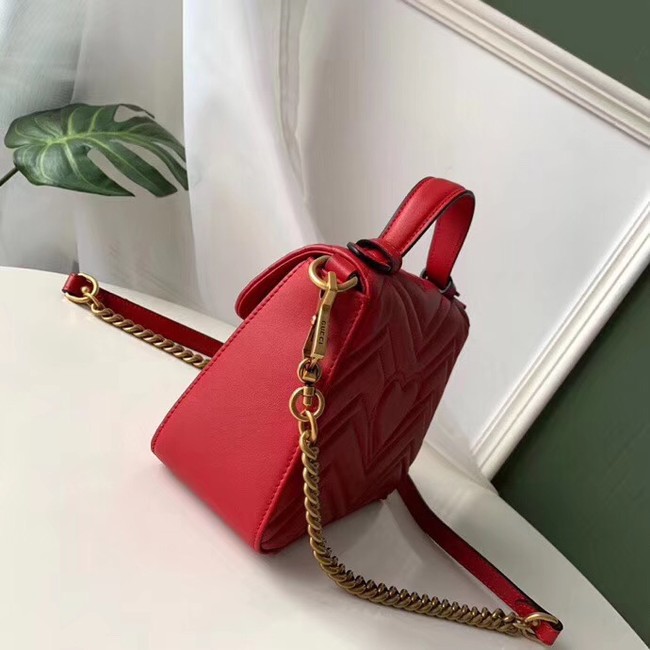 Gucci GG Marmont mini top handle bag 547260 red 