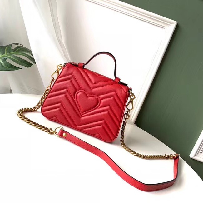 Gucci GG Marmont mini top handle bag 547260 red 
