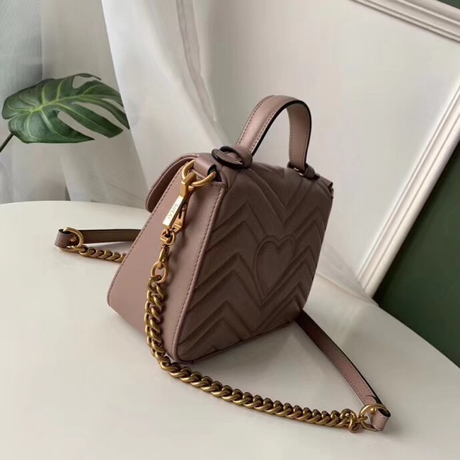 Gucci GG Marmont mini top handle bag 547260 Dusty pink 