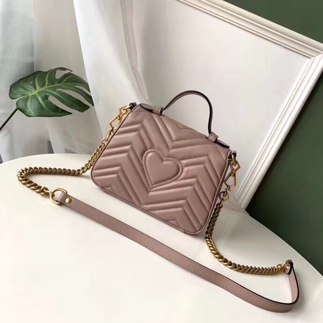 Gucci GG Marmont mini top handle bag 547260 Dusty pink 