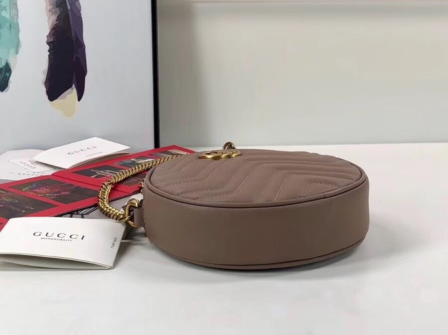 Gucci GG Marmont mini round shoulder bag 550154 Pink 