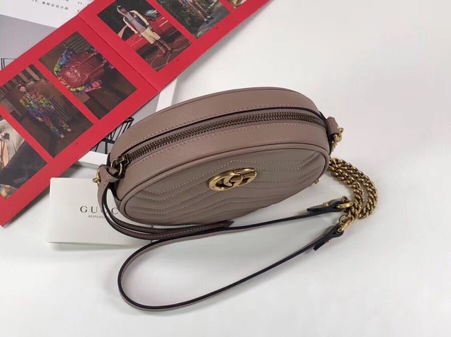 Gucci GG Marmont mini round shoulder bag 550154 Pink 