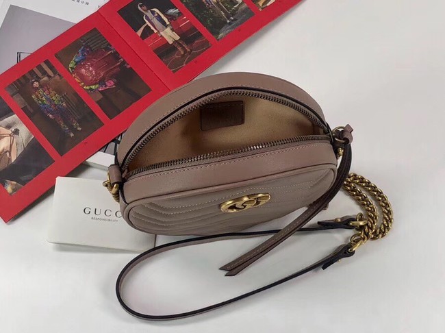 Gucci GG Marmont mini round shoulder bag 550154 Pink 