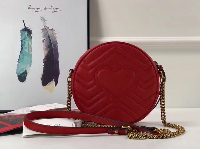 Gucci GG Marmont mini round shoulder bag 550154 red 