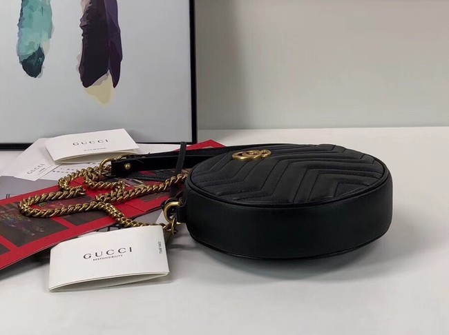 Gucci GG Marmont mini round shoulder bag 550154 black 