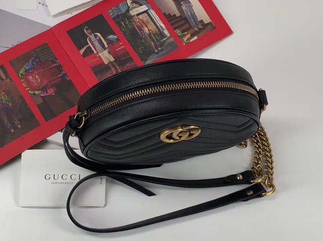 Gucci GG Marmont mini round shoulder bag 550154 black 